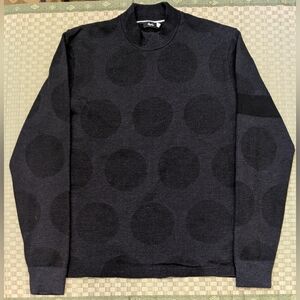 Rapha Merino Wool Stand Collar Knit Sweatshirt Dot Print Men's Size Large